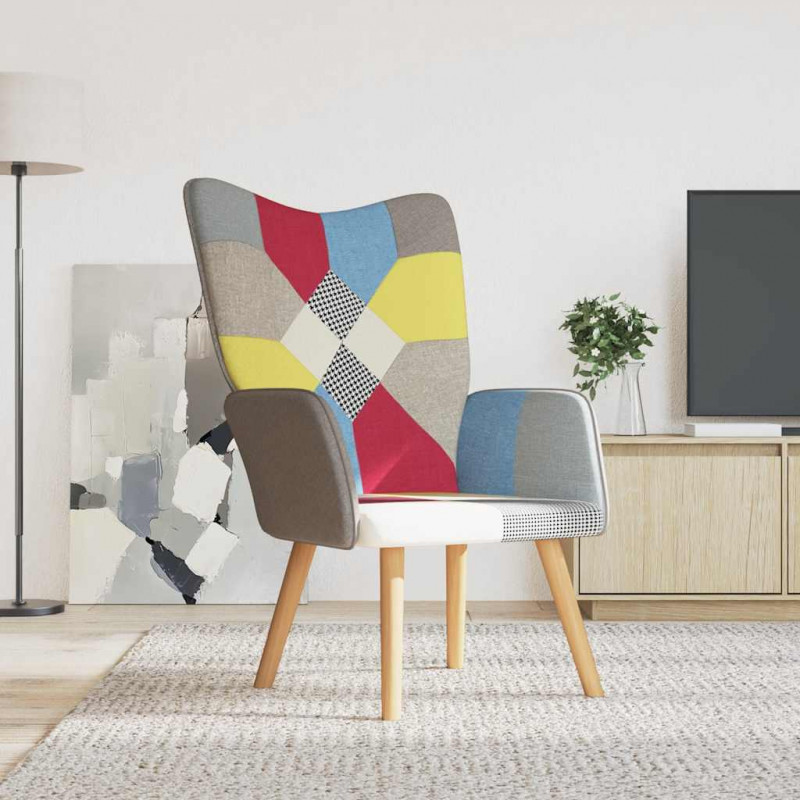 Fotel, patchwork, obity tkaniną
