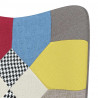 Fotel bujany, patchwork, tapicerowany tkaniną