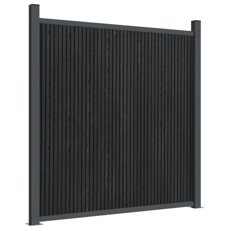 Panel ogrodzeniowy, szary, 526x186 cm, WPC