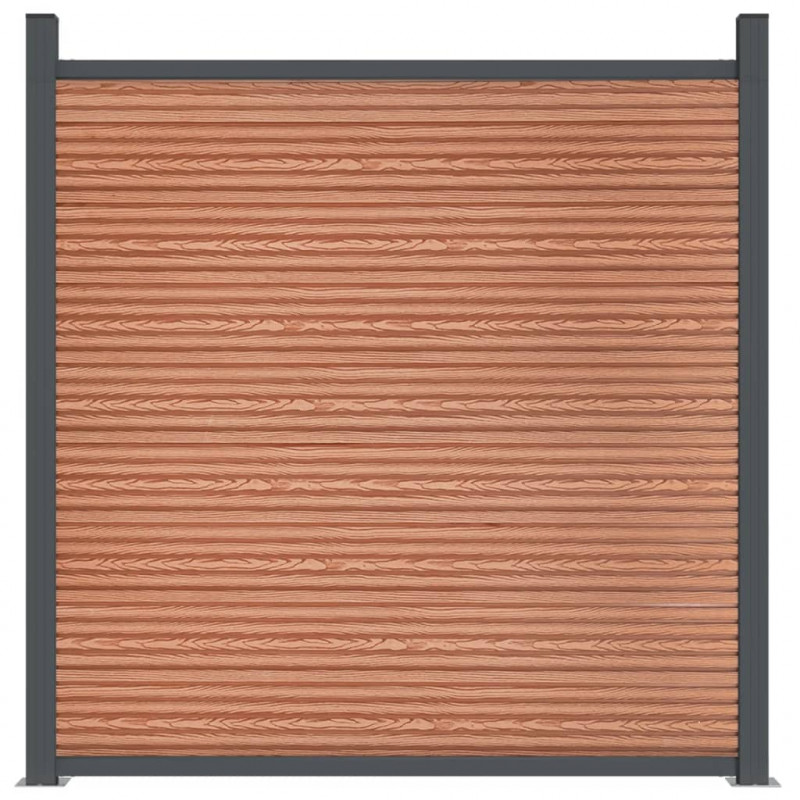 Panel ogrodzeniowy, brązowy, 353x186 cm, WPC