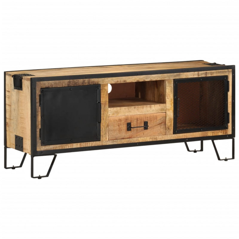 Szafka pod telewizor, 110x31x46 cm, surowe drewno mango