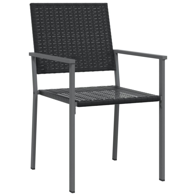 Krzesła ogrodowe, 4 szt., czarne, 54x62,5x89 cm, polirattan