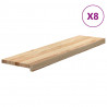 Stopnie schodowe, 8 szt., surowe 100x25x2 cm lite drewno dębowe