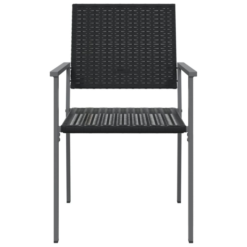 Krzesła ogrodowe, 4 szt., czarne, 54x62,5x89 cm, polirattan