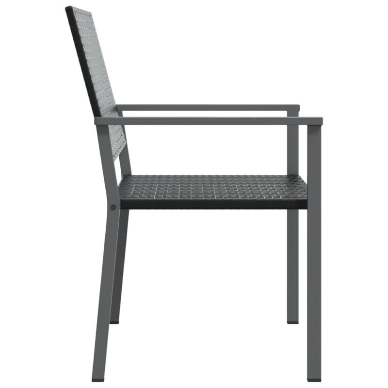 Krzesła ogrodowe, 4 szt., czarne, 54x62,5x89 cm, polirattan