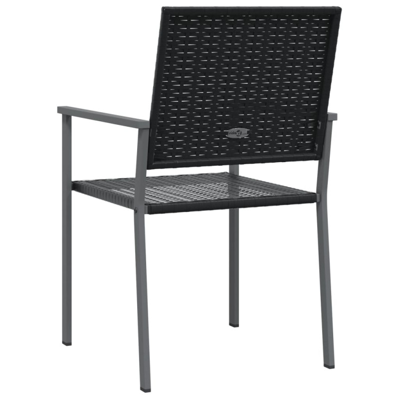 Krzesła ogrodowe, 4 szt., czarne, 54x62,5x89 cm, polirattan