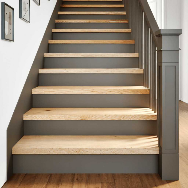 Stopnie schodowe, 8 szt., surowe 90x30x2 cm lite drewno dębowe