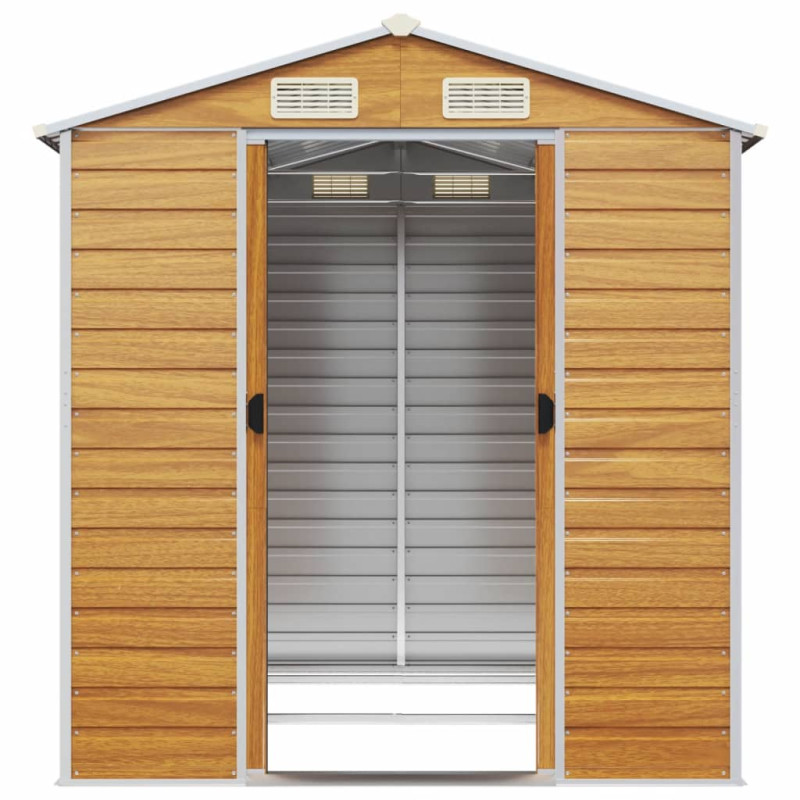 Szopa ogrodowa, jasny brąz, 191x215x198 cm, stal galwanizowana