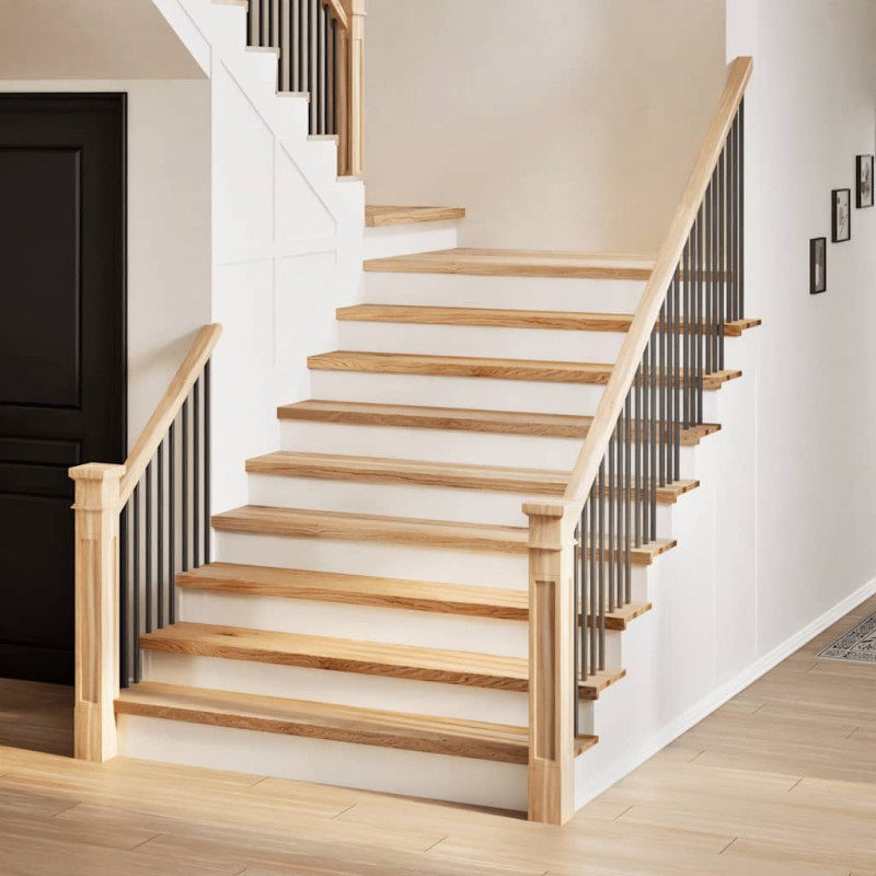 Stopnie schodowe, 12 szt., surowe 70x25x2 cm lite drewno dębowe