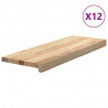 Stopnie schodowe, 12 szt., surowe 70x25x2 cm lite drewno dębowe