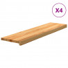 Stopnie schodowe, 4 szt. brązowe 100x25x2cm lite drewno dębowe