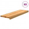 Stopnie schodowe, 8 szt. brązowe 80x25x2cm lite drewno dębowe