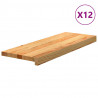 Stopnie schodowe, 12 szt. brązowe 70x25x2cm lite drewno dębowe
