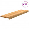 Stopnie schodowe, 12 szt. brązowe 90x25x2cm lite drewno dębowe