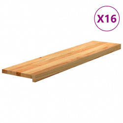 Stopnie schodowe, 16 szt. brązowe 110x25x2cm lite drewno dębowe