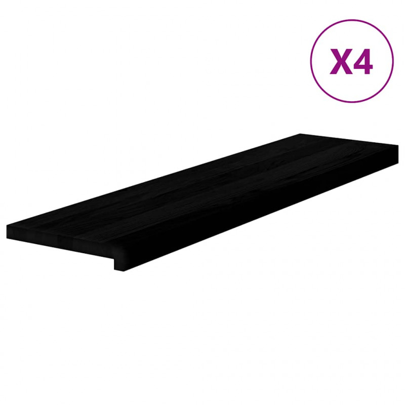 Stopnie schodowe, 4 szt. brązowe 100x25x2cm lite drewno dębowe