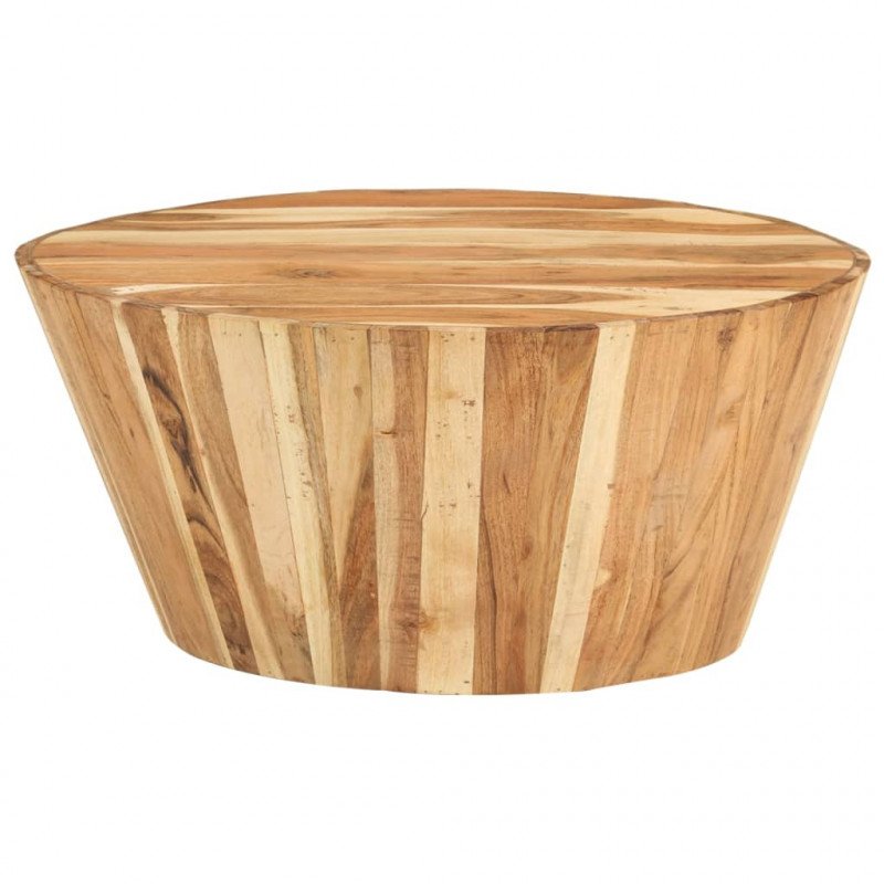 Stolik kawowy, Ø65x31 cm, lite drewno akacjowe