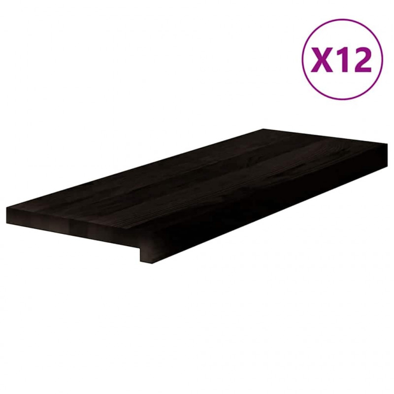 Stopnie schodowe 12 szt. brązowe 70x30x2 cm lite drewno dębowe