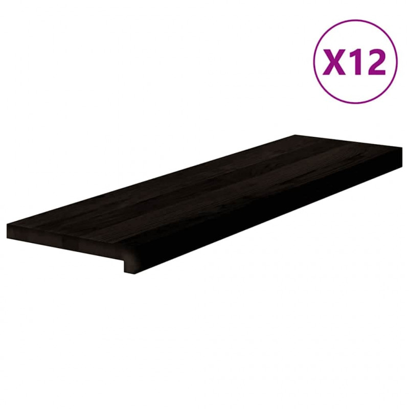 Stopnie schodowe 12 szt. brązowe 90x30x2 cm lite drewno dębowe