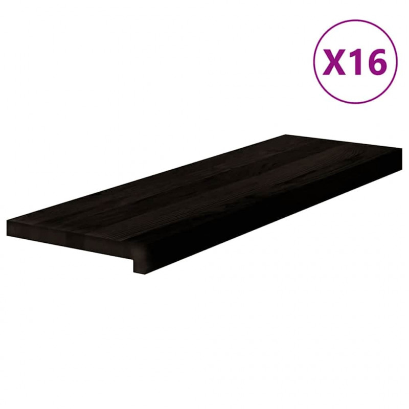 Stopnie schodowe 16 szt. brązowe 80x25x2 cm lite drewno dębowe