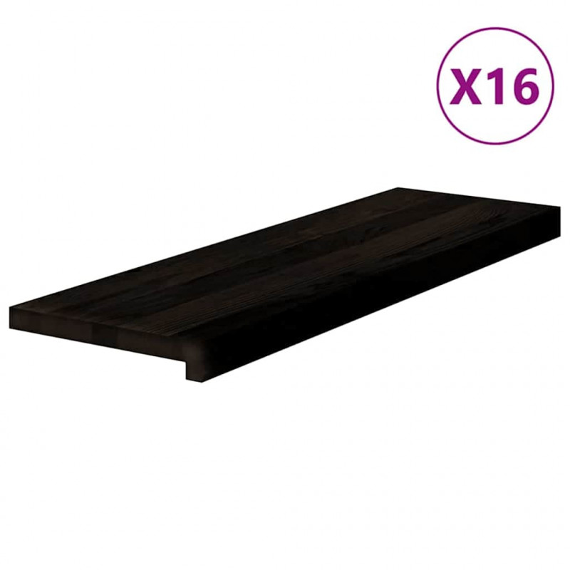 Stopnie schodowe 16 szt. brązowe 80x30x2 cm lite drewno dębowe