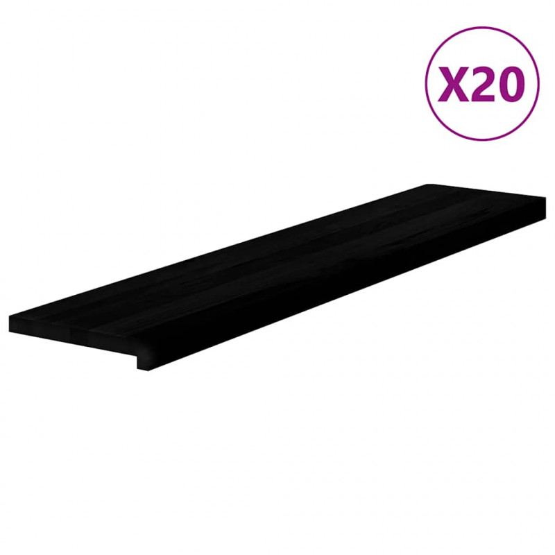 Stopnie schodowe, 20 szt. brązowe 120x25x2cm lite drewno dębowe