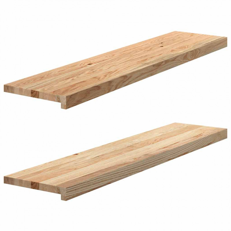 Stopnie schodowe, 2 szt. surowe, 110x25x2cm lite drewno dębowe