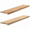 Stopnie schodowe, 2 szt. surowe, 120x25x2cm lite drewno dębowe