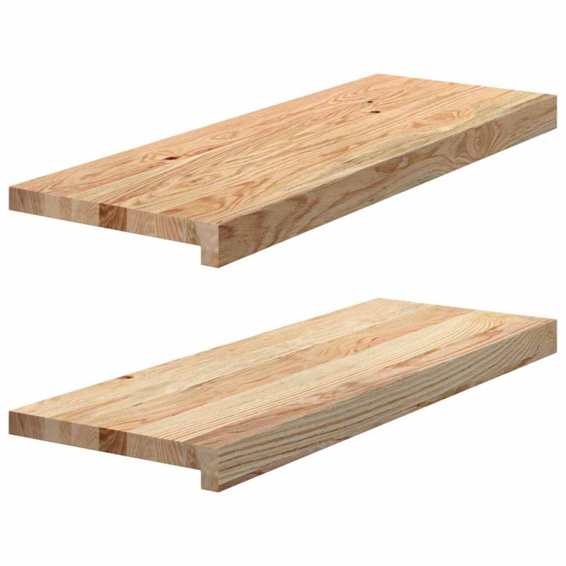 Stopnie schodowe, 2 szt. surowe, 70x30x2cm lite drewno dębowe