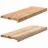 Stopnie schodowe, 2 szt. surowe, 70x30x2cm lite drewno dębowe