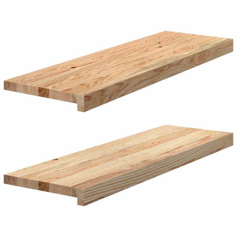 Stopnie schodowe, 2 szt. surowe, 80x30x2cm lite drewno dębowe