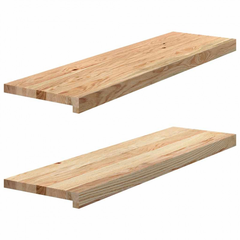 Stopnie schodowe, 2 szt. surowe, 90x30x2cm lite drewno dębowe
