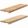 Stopnie schodowe, 2 szt. surowe, 90x30x2cm lite drewno dębowe