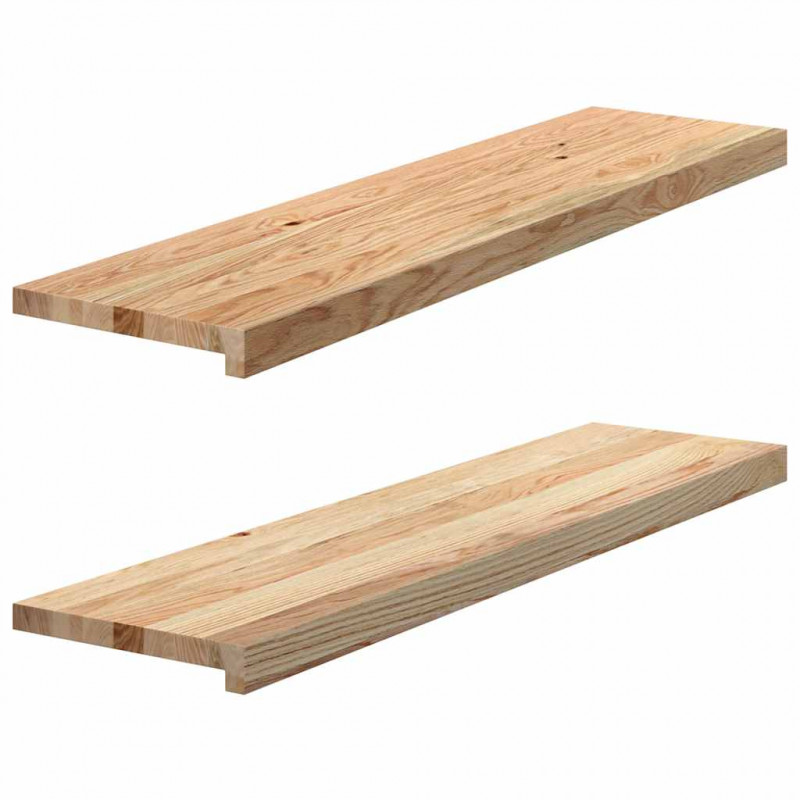 Stopnie schodowe, 2 szt. surowe, 100x30x2cm lite drewno dębowe
