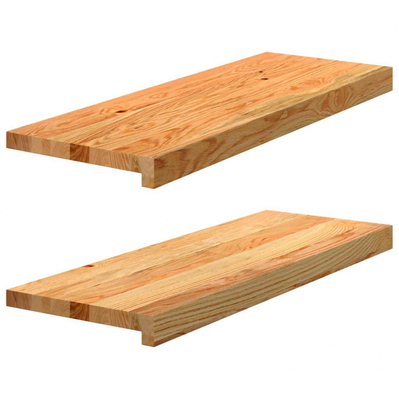 Stopnie schodowe, 2 szt. brązowe 70x25x2cm lite drewno dębowe