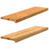 Stopnie schodowe, 2 szt. brązowe 90x25x2cm lite drewno dębowe