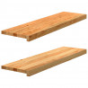 Stopnie schodowe, 2 szt. brązowe 90x30x2cm lite drewno dębowe