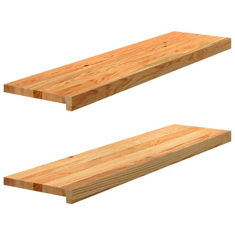 Stopnie schodowe, 2 szt. brązowe 100x30x2cm lite drewno dębowe