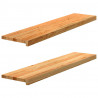 Stopnie schodowe, 2 szt. brązowe 110x30x2cm lite drewno dębowe
