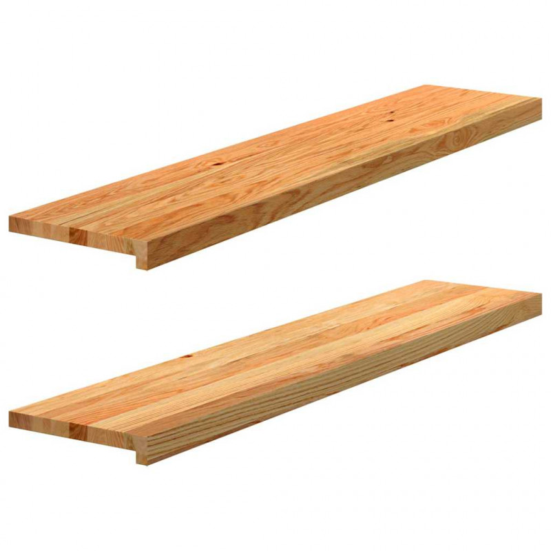 Stopnie schodowe, 2 szt. brązowe 120x30x2cm lite drewno dębowe