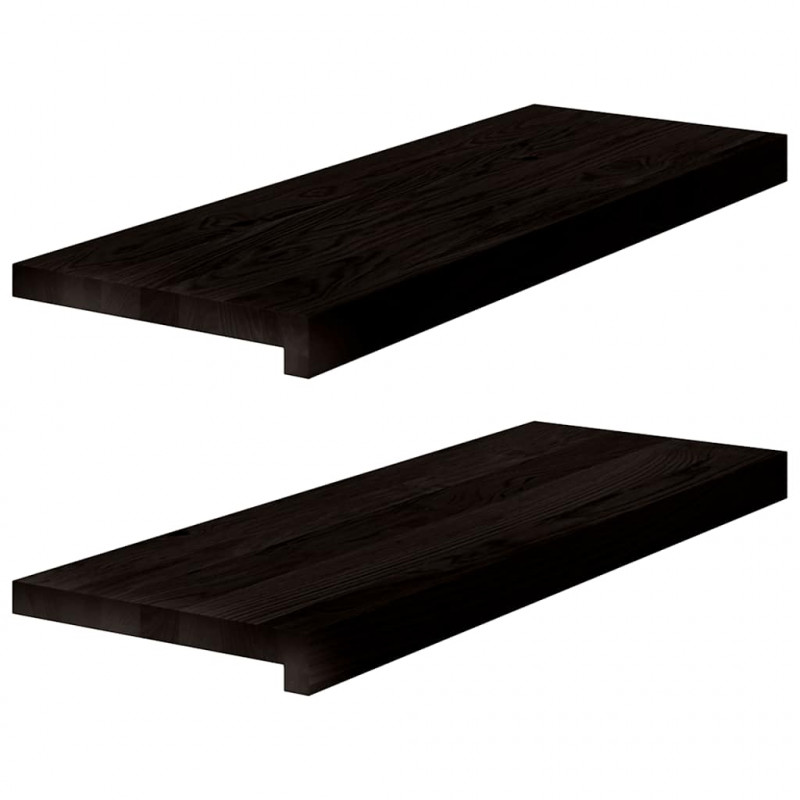 Stopnie schodowe 2 szt. brązowe 70x30x2 cm lite drewno dębowe
