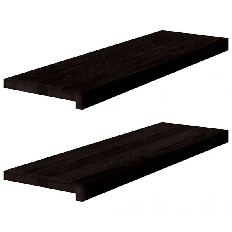 Stopnie schodowe 2 szt. brązowe 80x30x2 cm lite drewno dębowe