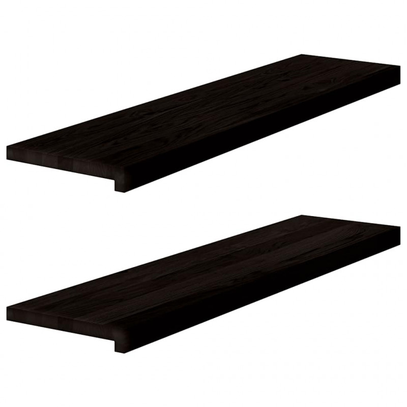 Stopnie schodowe 2 szt. brązowe 100x30x2 cm lite drewno dębowe