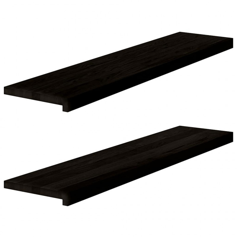 Stopnie schodowe 2 szt. brązowe 110x30x2 cm lite drewno dębowe