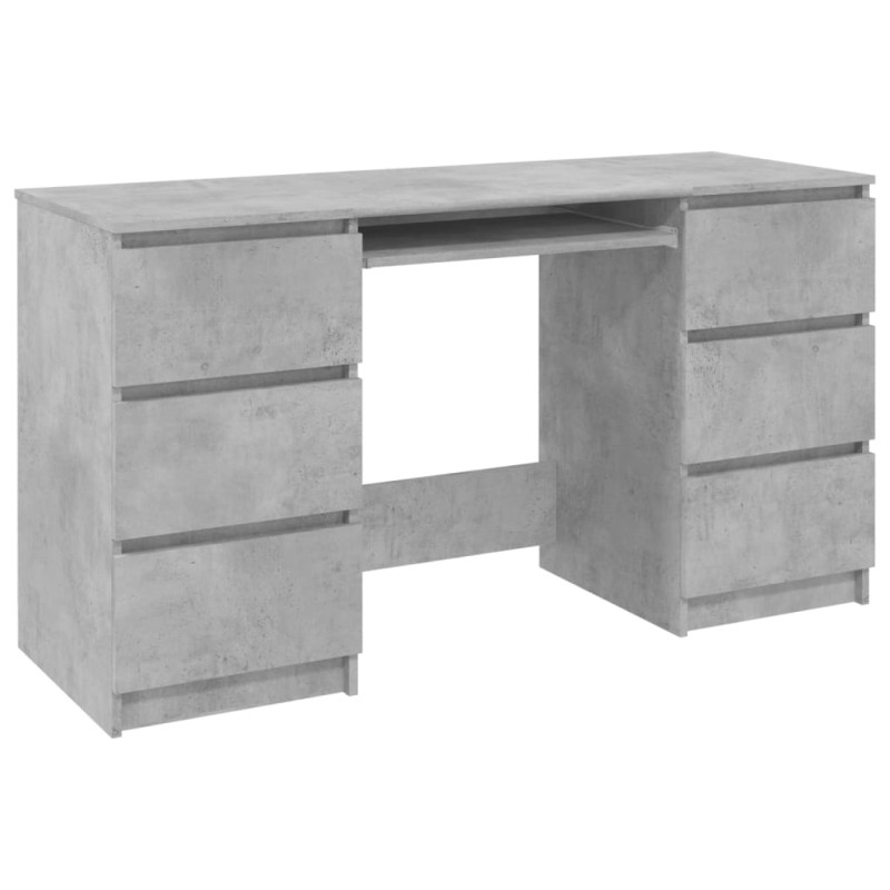 Biurko, betonowy szary, 140x50x77 cm, materiał drewnopochodny