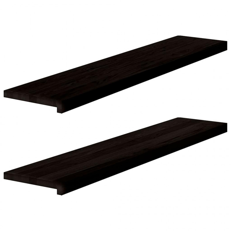 Stopnie schodowe 2 szt. brązowe 120x30x2 cm lite drewno dębowe