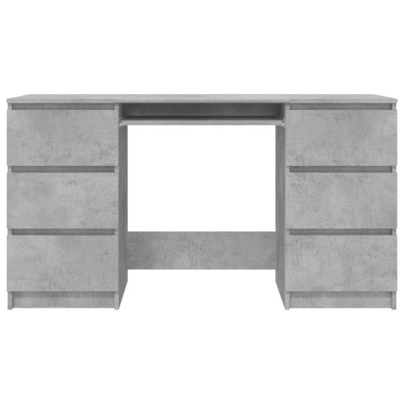 Biurko, betonowy szary, 140x50x77 cm, materiał drewnopochodny