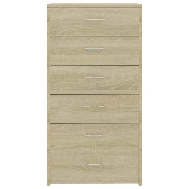 Komoda z 6 szufladami, dąb sonoma, 50x34x96 cm