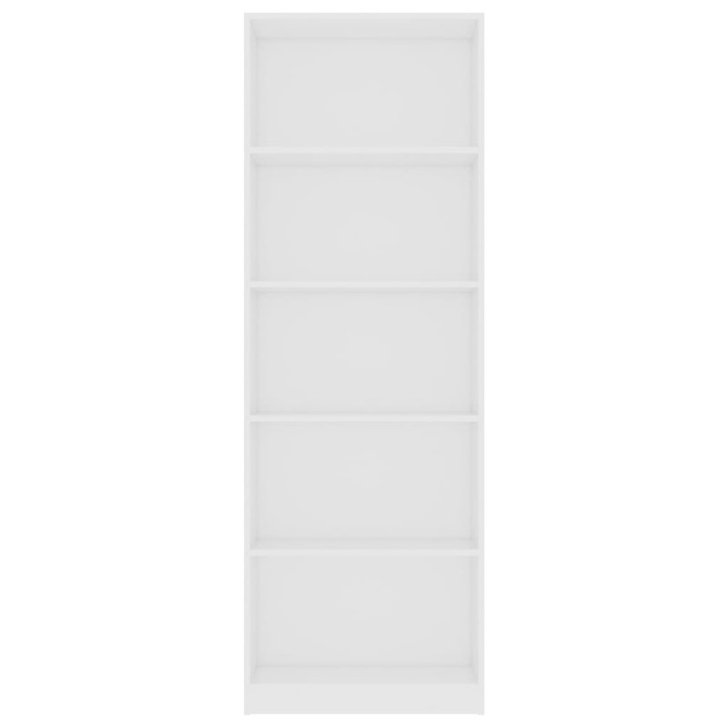 5-poziomowy regał na książki, biały, 60x24x175 cm