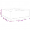 Stolik kawowy z LED Infinity, biały, 100x100x40 cm